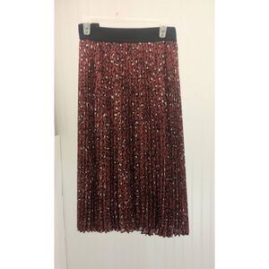 EVRI terra cotta- animal print, pleated, plisse  maxi skirt, size 22W